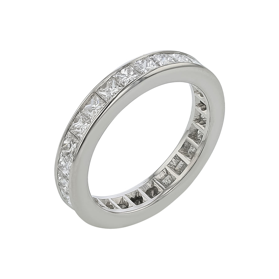 2.23ct Princess Cut Diamond Channel Set Band in Platinum, Size 5.75