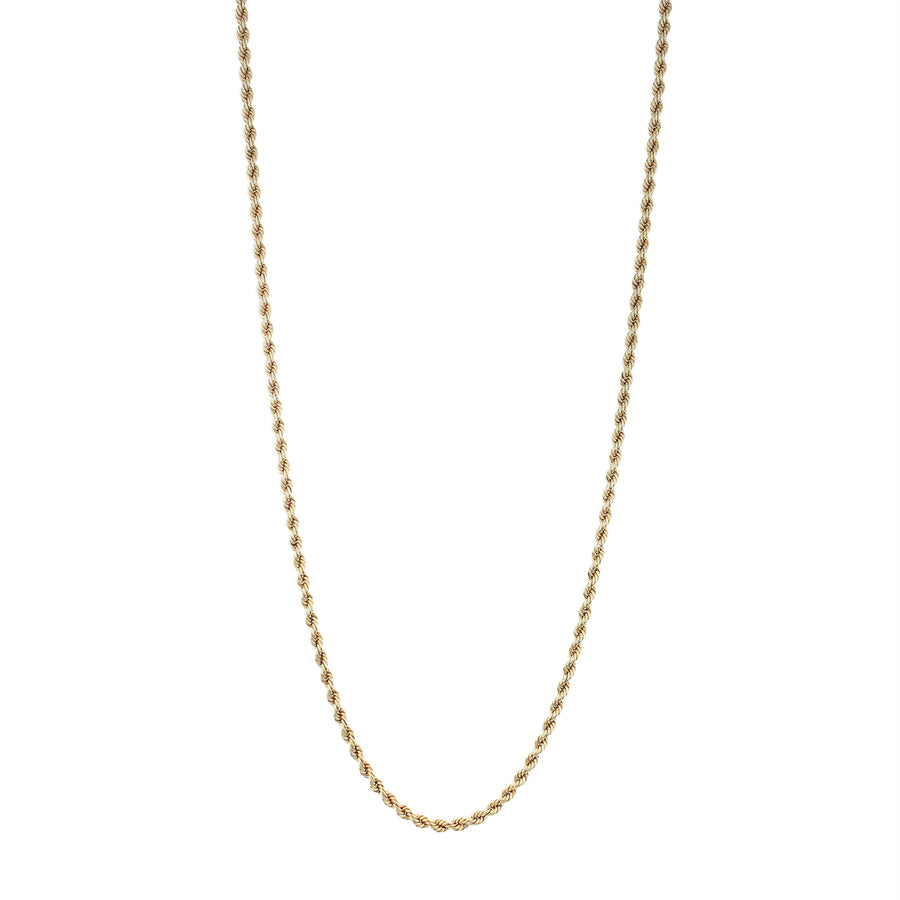 28-Inch 14K Yellow Gold 3.2mm Rope Chain