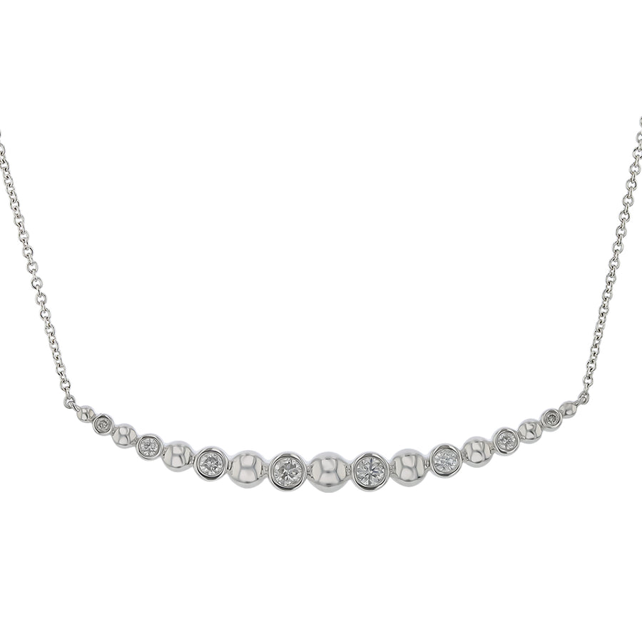 0.17ct Diamond Necklace in 14K White Gold, 16.5"