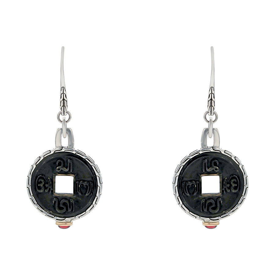 John  Hardy Greek Clock Earrings in Sterling Silver