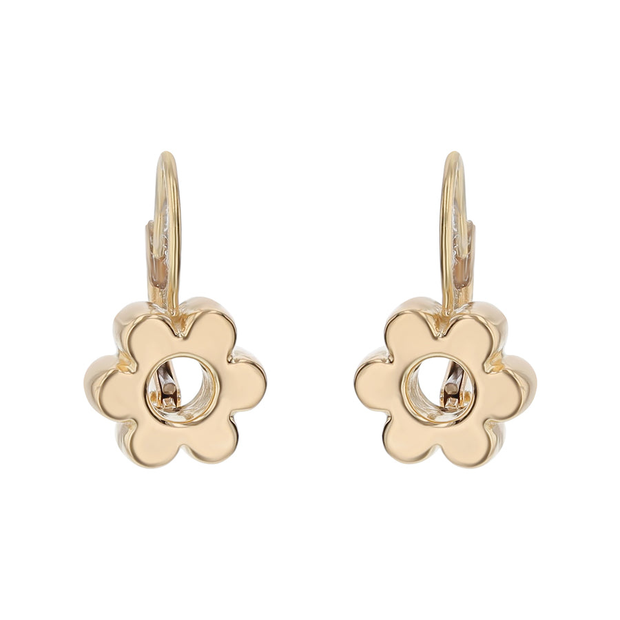 Flower Drop Earrings in 18K Yellow Gold