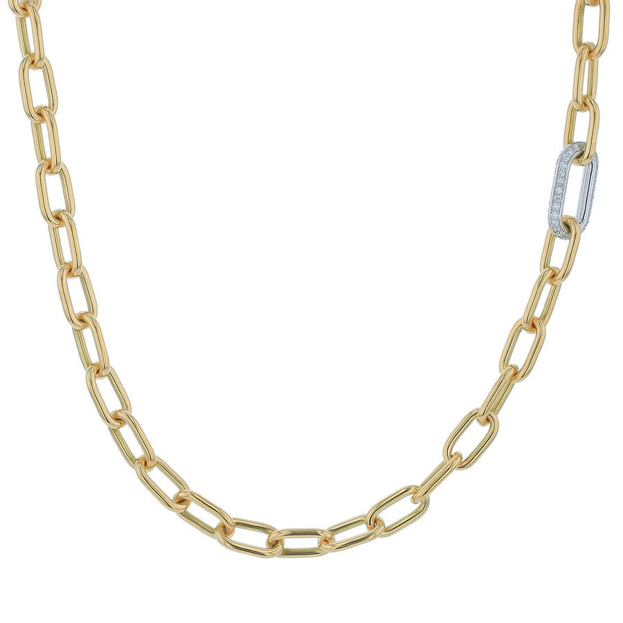 Classic 0.25ct Diamond Chain Necklace in 18K Yellow and White Gold 17"