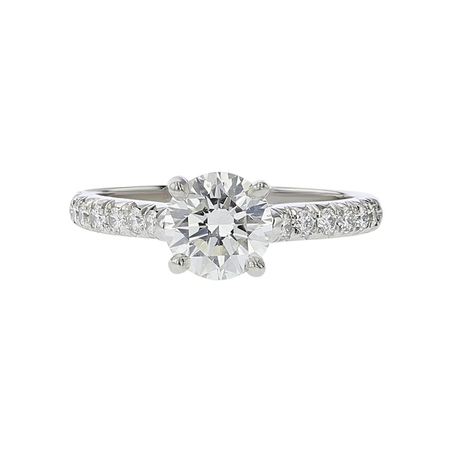 1.01ct Round Brilliant Diamond and Full Cut Diamonds Engagement Ring in Platinum