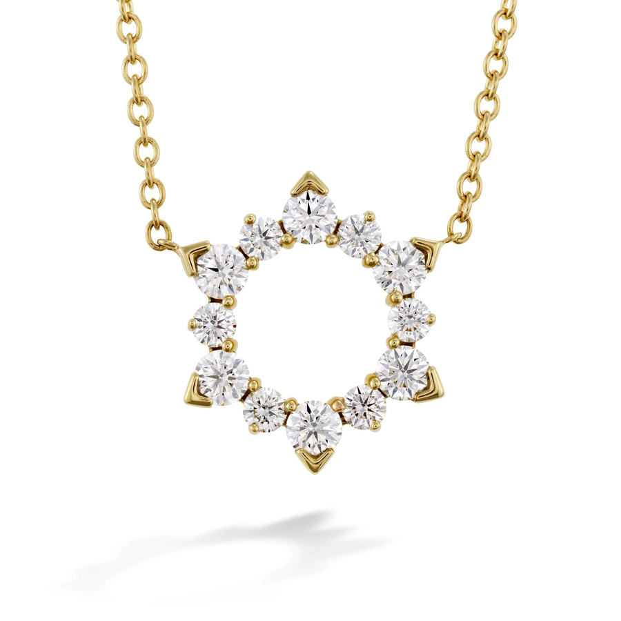 Aerial Eclipse 0.45-0.55ct Diamond Necklace in 18K Yellow Gold, 18"