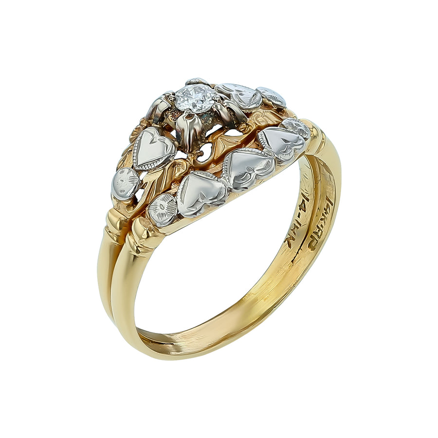 0.15ct Diamond 1.00ct Diamond Flower Ring in Platinum Circa 1920s, size 6.25
