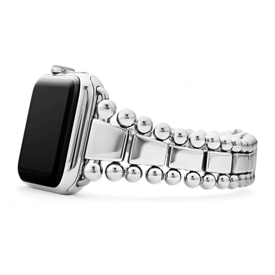42mm Smart Caviar Link Watch Bracelet in Stainless Steel, Size 8
