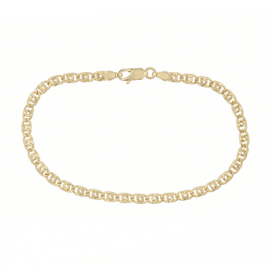 Flat Link Bracelet in 18K Yellow Gold 8"