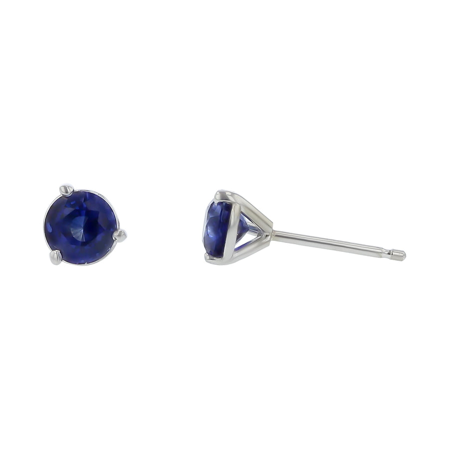 1.25ct Sri Lankan Sapphire Stud Earrings in 18k White Gold
