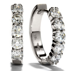 1.85ct Diamond Mini Hoop Earrings in 18K White Gold