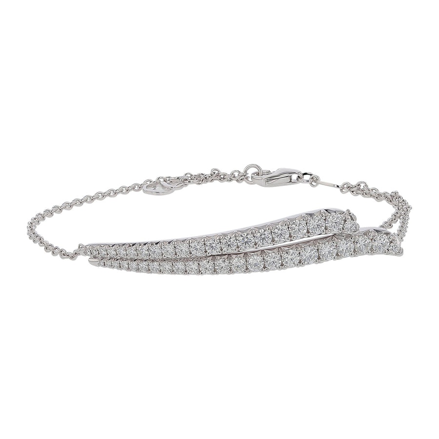 Vela 1.30-1.40Ct Diamond French Cut Pave Bracelet in 18k White Gold, 7in