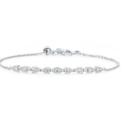 Aerial 0.40-0.46ct Diamond Dewdrop Bracelet in 18K White Gold, 7"