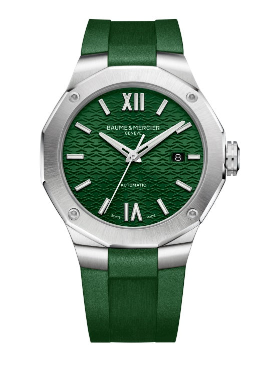 42mm Riviera Automatic Watch with Green Dial in Stainless Steel, Strap