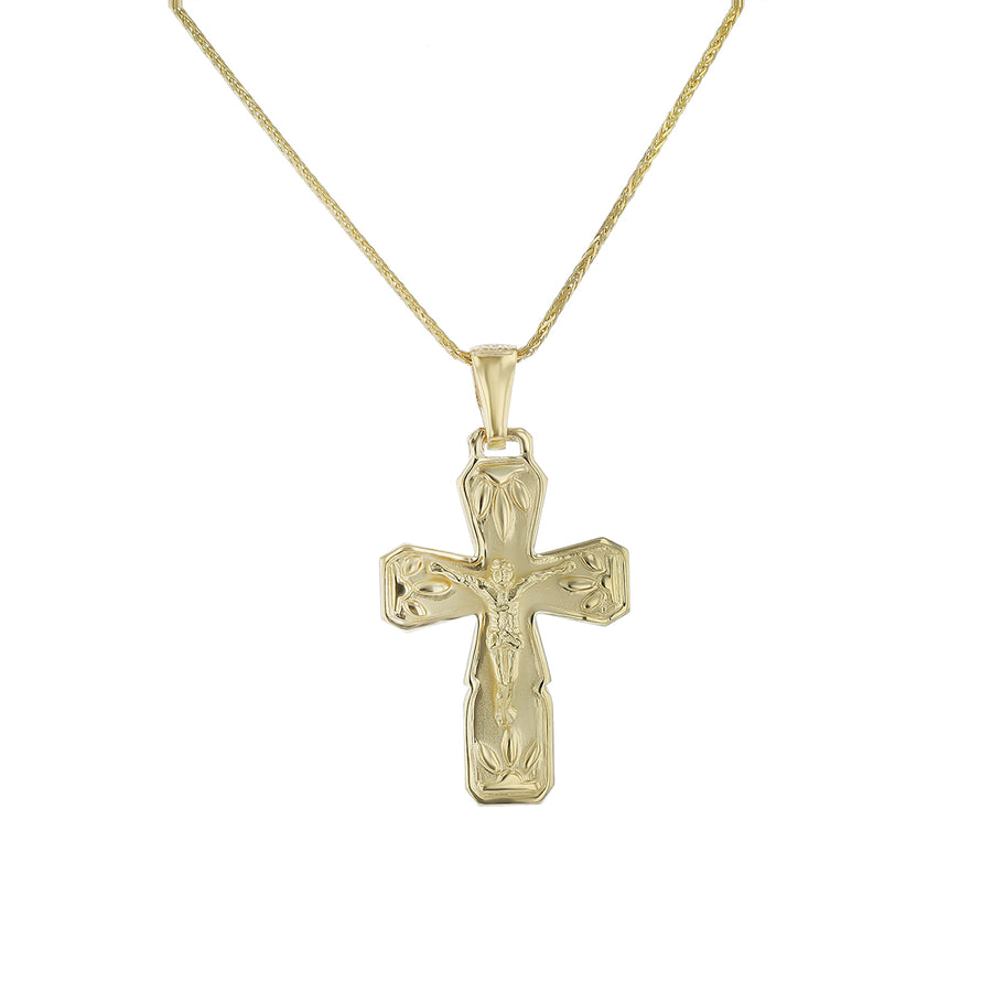 Crucifix Pendant in 14K Yellow Gold, 20"