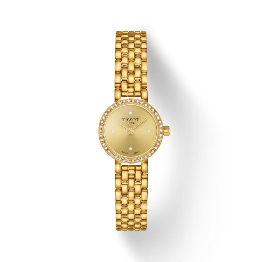 19.5mm Lovely Round Watch with Champagne Dial in Stainless Steel with Yellow Gold PVD, Bracelet