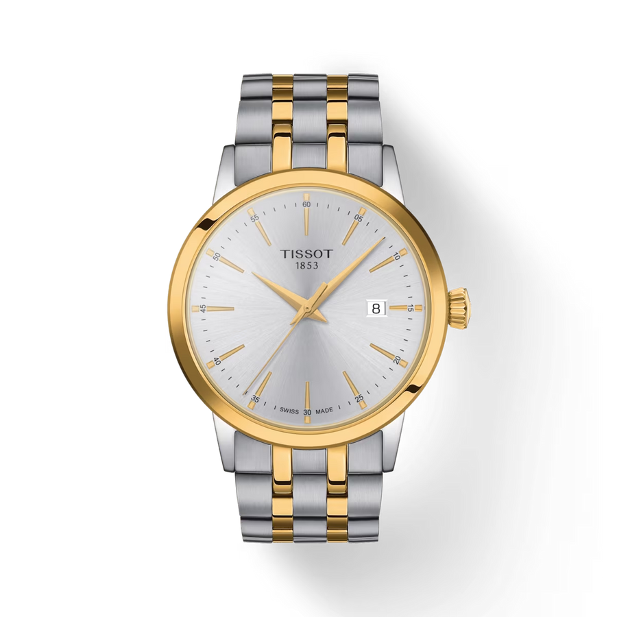 42mm Classic Dream Quartz Watch with Silver Dial in Stainless Steel with Yellow Gold PVD, Bracelet