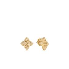 Arabesque 0.06ct Diamond Flower Earrings in 18K Yellow Gold