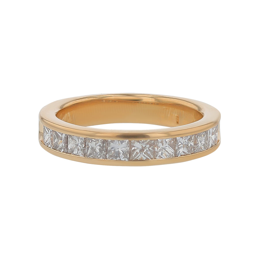 0.98ct Princess Cut Diamond Band in 18K Yellow Gold, Size 5.5