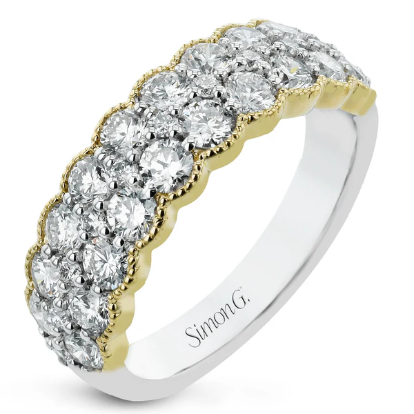 1.64ct Diamond Band in 18K White and Yellow Gold, Size 6.5