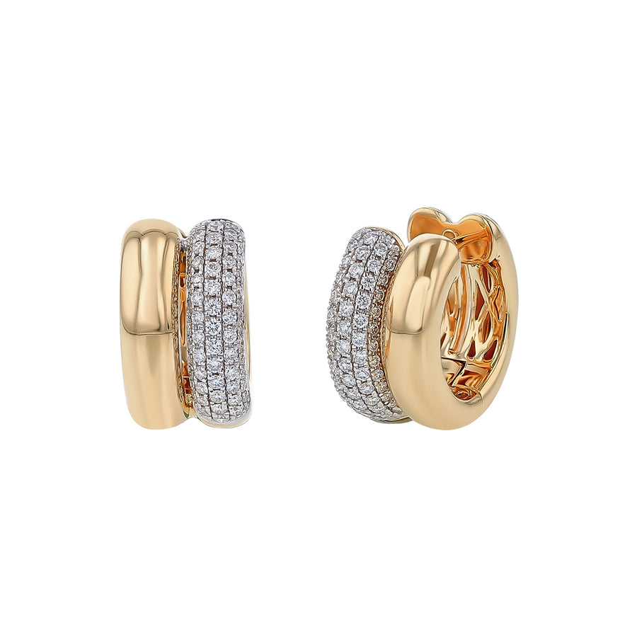 0.76ct Diamond Hoop Earrings in 14K Yellow Gold