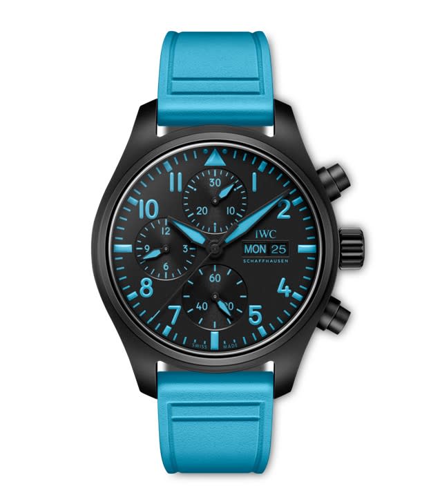 41mm George Russell Pilot's Watch with Black Dial in Black Ceramic, Strap LTD