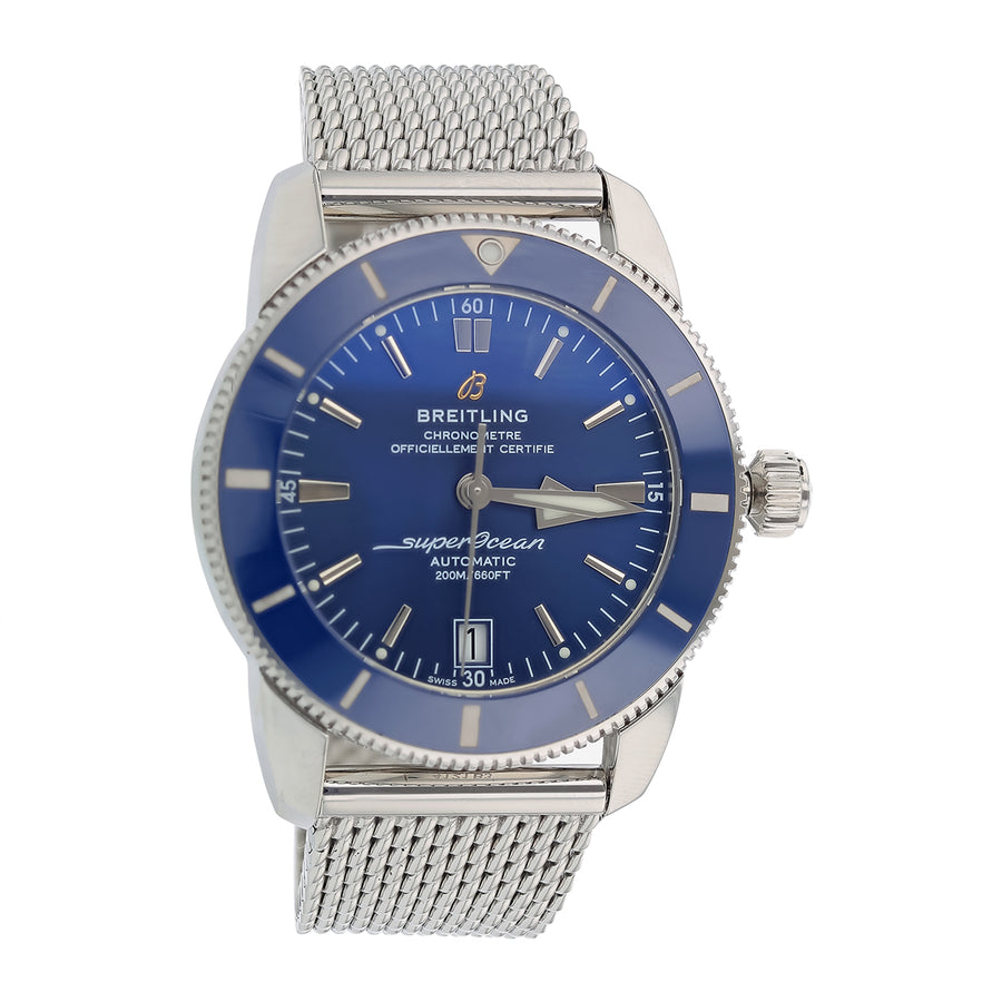 42mm Breitling Superocean Heritage Watch II with Blue Dial in Stainless Steel, Bracelet