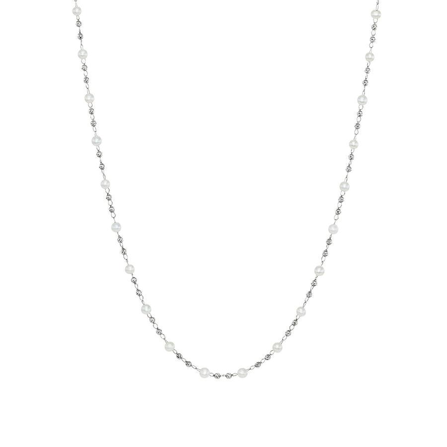 Debut Freshwater Pearl Necklace in Platinum, 15-18"
