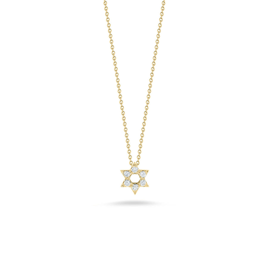 Tiny Treasures 0.09ct Diamond Star of David Pendant in 18K Yellow Gold, 18"