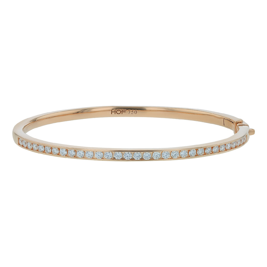 Hearts on Fire Classic 1.15-1.25ct Diamond Channel Set Bangle Bracelet in 18K Rose Gold