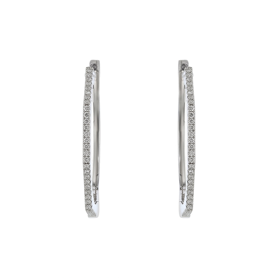 Gatsby 0.26ct Diamond Hoop Earrings in 18K White Gold