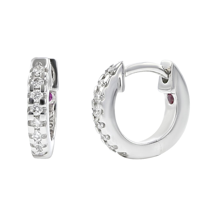 Classic 0.07ct Diamond Baby Hoop Earrings in 18K White Gold