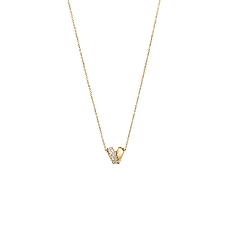 0.14ct Diamond Rondel Inside/Out Pendant in 18K Yellow Gold, 17"