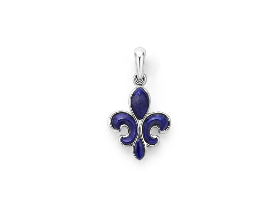 Anthem Lapis Fleur De Lis Pendant in Sterling Silver, without chain