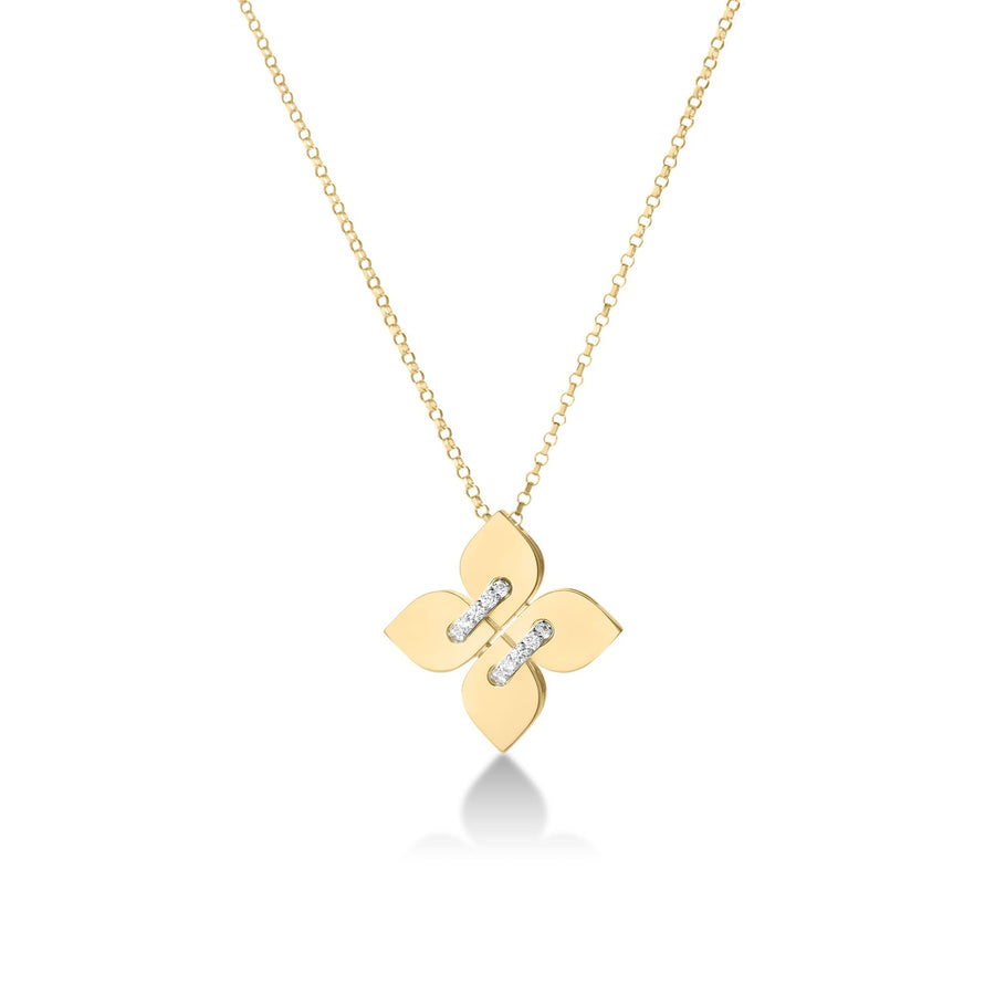 Venetian Princess Filo 0.07ct Diamond Pendant in 18K Yellow and White Gold, 17" chain