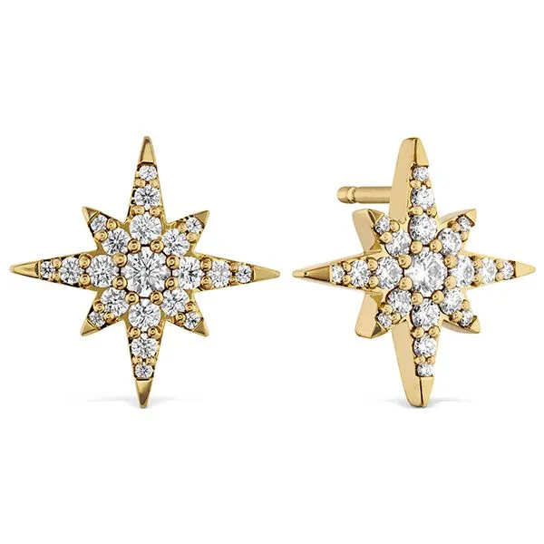 Charmed Starburst 0.40-0.47ct Diamond Stud Earrings in 18K Yellow Gold