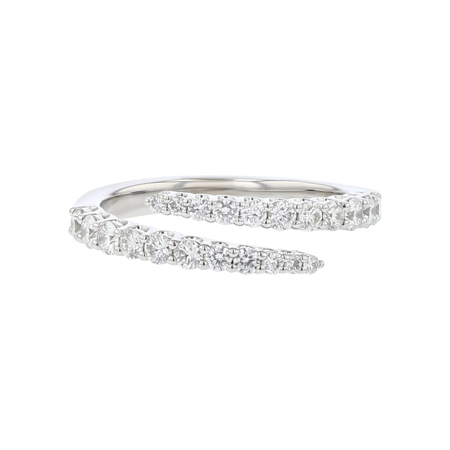 Identity 0.54-0.62Ct Diamond Wrap Ring in 18K White Gold, size 6.5