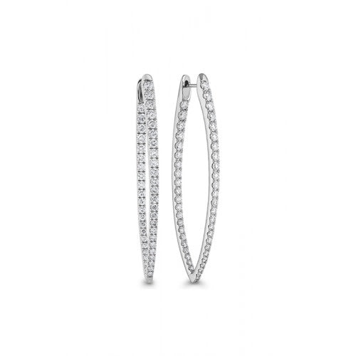 Imperial 3.29-3.45ct Diamond Hoop Earrings in 18K White Gold