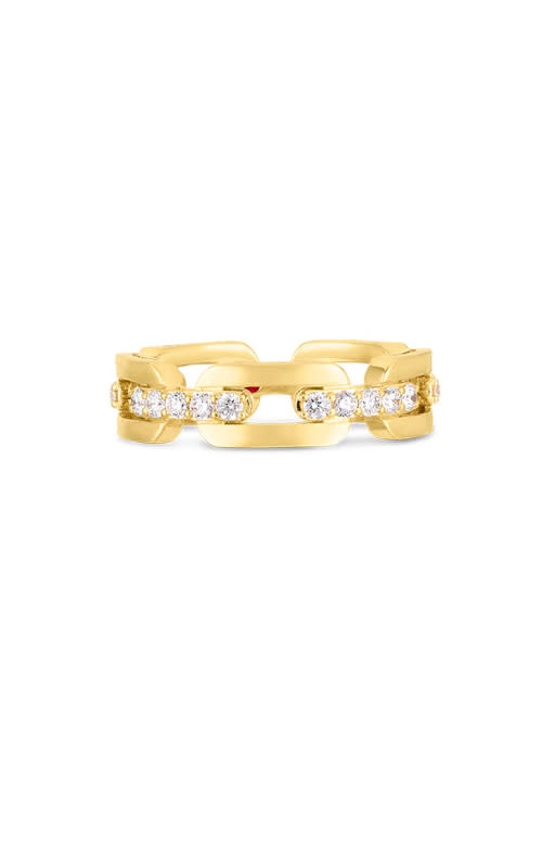 Navarra 0.55Ct Diamond Link Ring in 18K Yellow Gold, size 6.5