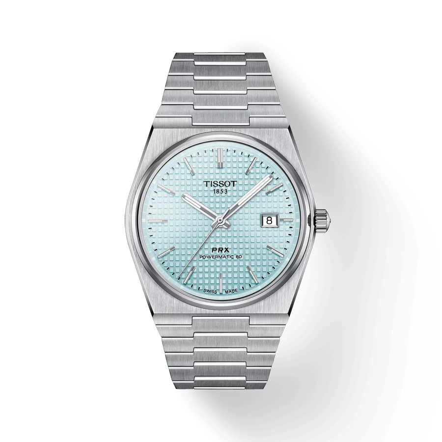 40mm PRX Powermatic 80 Watch with Ice Blue Dial in Stainless Steel, Bracelet