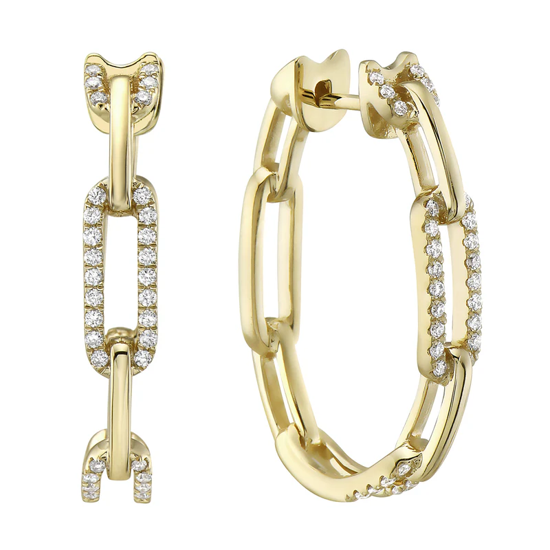 0.33ct Diamond Hoop Earrings in 14K Yellow Gold
