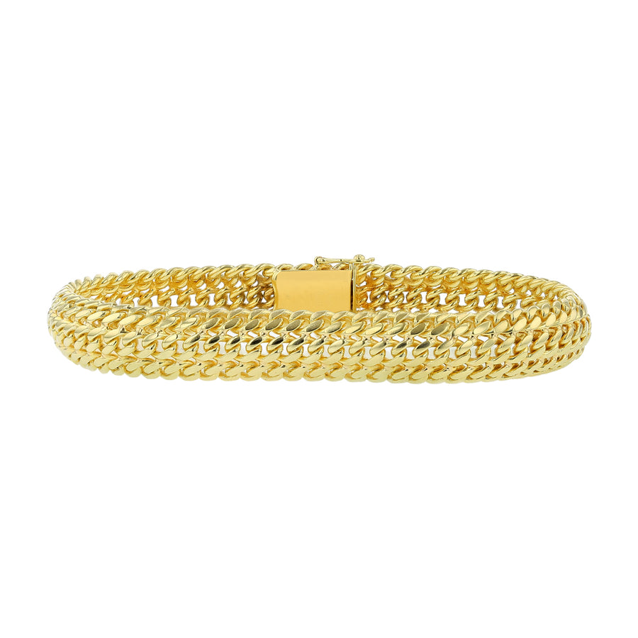 10mm Basketweave Mesh Bracelet in 14K Yellow Gold, 7"