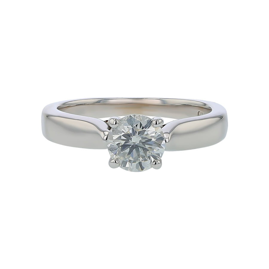 0.70ct Round Brilliant Diamond Solitaire Ring in 14K White Gold, Size 4.5