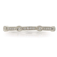 0.05ct Diamond Milgrain Ring in 14K White Gold