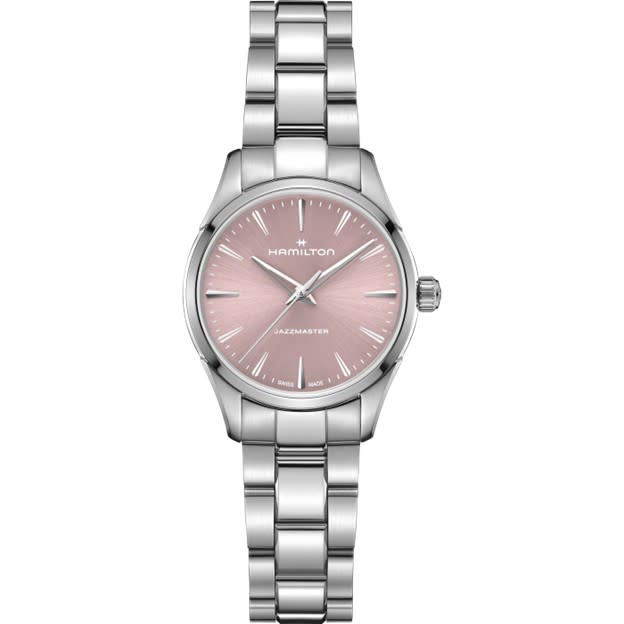 32mm Jazzmaster Quartz Watch with Pink Dial in Stainless Steel, Bracelet