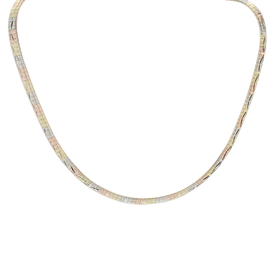 6mm Layflat Necklace in 14K Yellow, White, and Rose Gold, 16"
