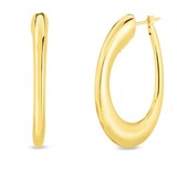 Oro Classic Oval Hoop Earrings in 18K Yellow Gold