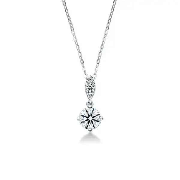 Aerial Petite 0.34-0.37ct Diamond Drop Pendant in 18K White Gold, 18" chain