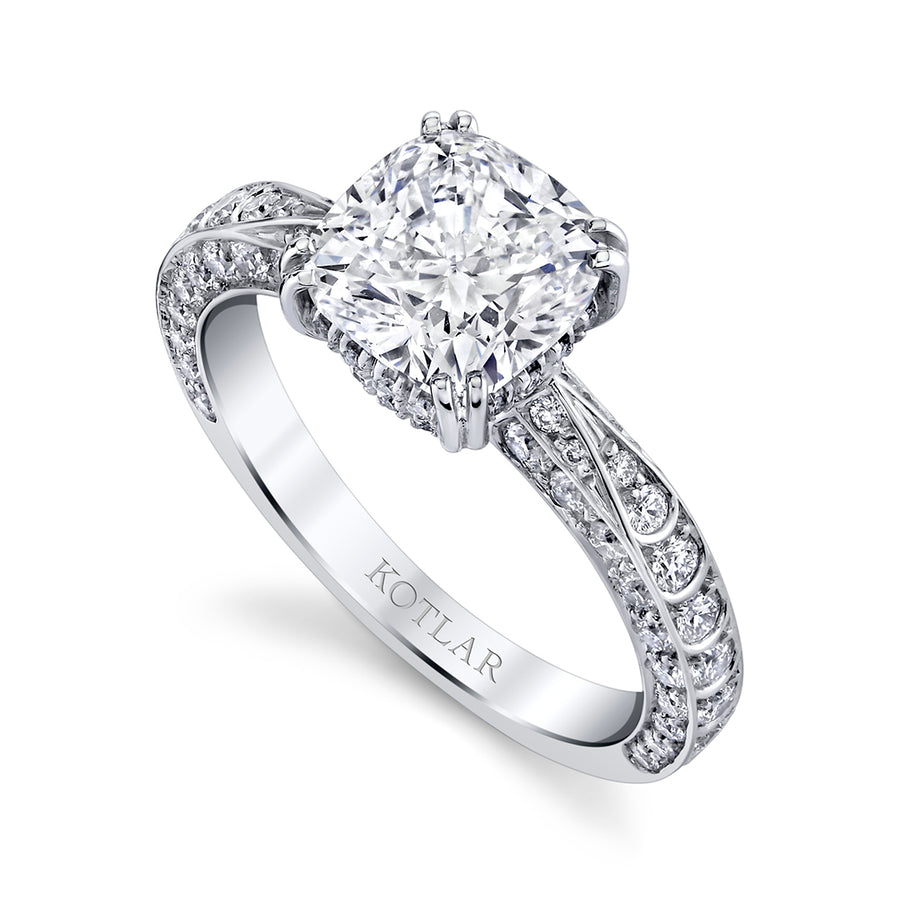Scallop Artisan 2.08ct Diamond and 0.90ct Diamond Ring in Platinum, size 6