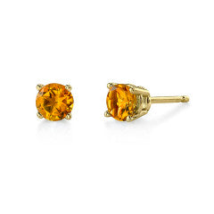 0.84ct Citrine Basket Stud Earrings in 14K Yellow Gold