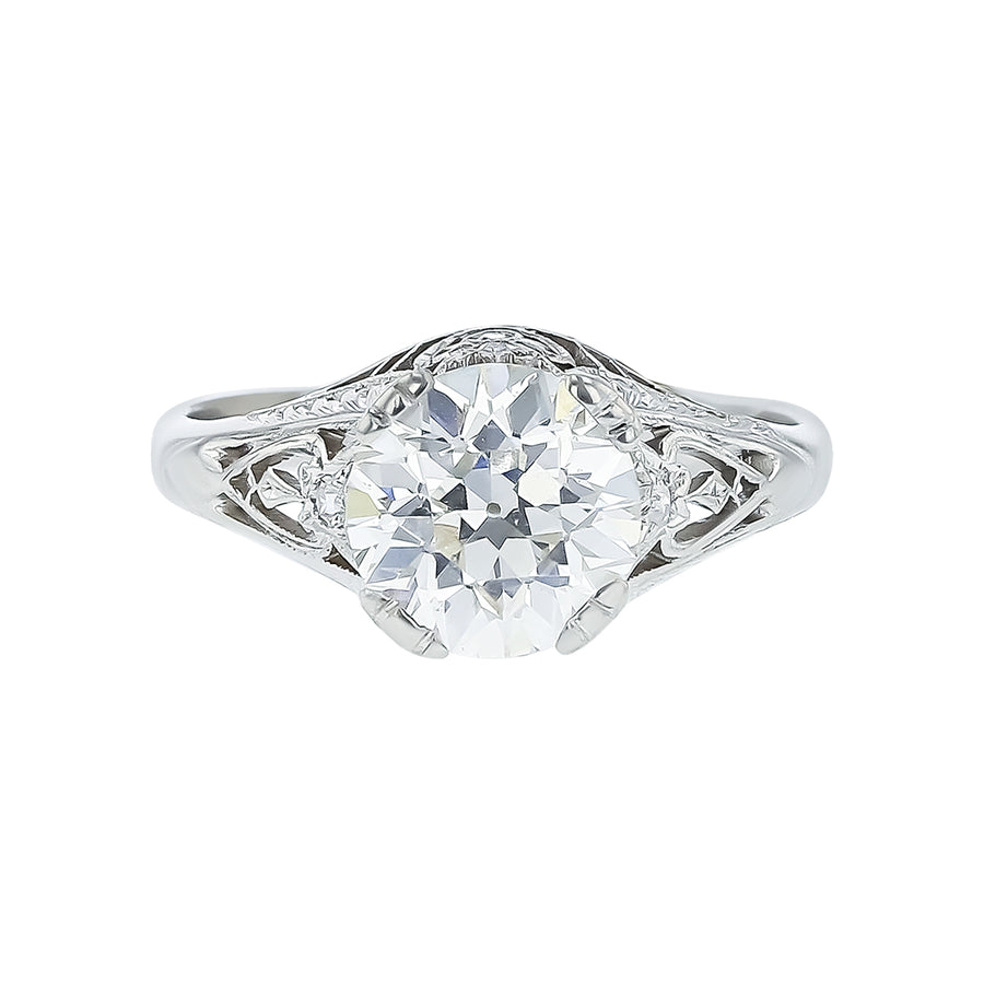 1.88ct Round Diamond and 0.06ct Diamonds Engagement Ring in Platinum