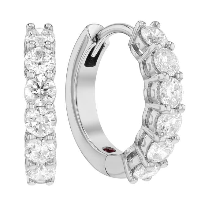 Perfect Hoop 1.17ct Diamond Hoop Earrings in 18K White Gold